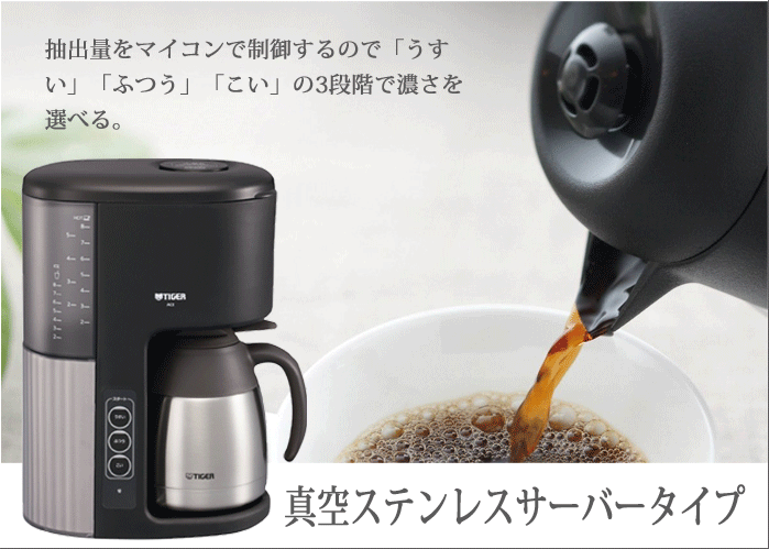 タイガー コーヒーメーカー Ace M080kqの口コミ 本体から取り外せるのでお手入れ簡単